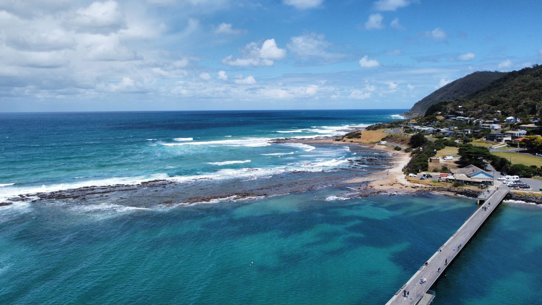 Drone view of the Great Ocean Road coastline in Victoria